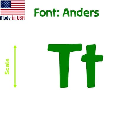 Aacc Self-Adhesive Vinyl Letter: t, Scale: 22 cm. Color: Green Font: Anders by AACC-Anders-lt-Green-M22x1