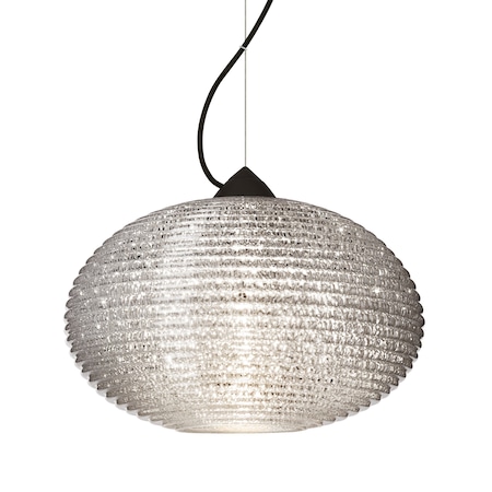 Besa Lighting Besa Pape 10 Pendant, Glitter, Black Finish, 1x 9W LED 1KX-4912GL-LED-BK
