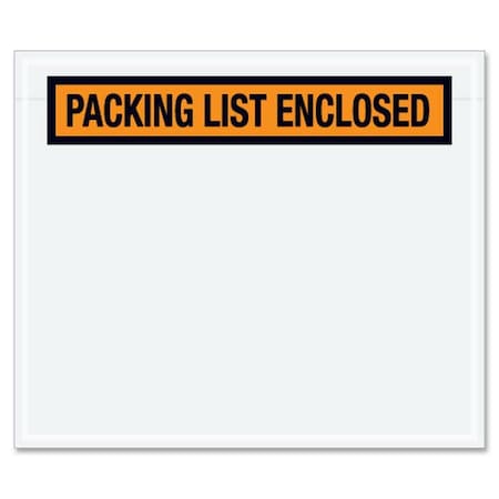 Zoro Select Packing List Envelopes, Orange, PK1000 PL25