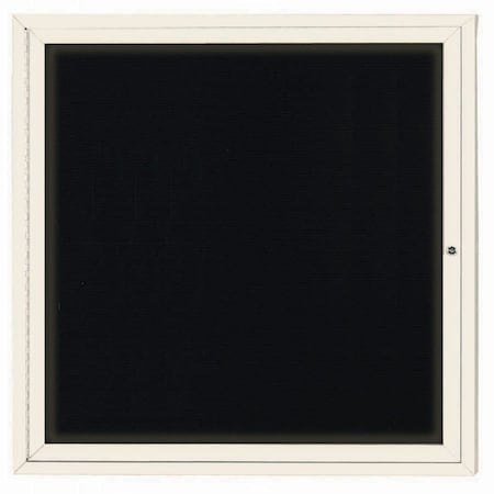 Aarco Illuminated Enclosed Letter Board Directory w/ Powder Coated Ivory Al Frame, 36''Hx36''W 1 Door ADC3636IIV
