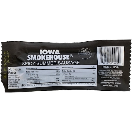 Iowa Smokehouse SAUSAGE SUMMER SPICY 12OZ IS-SS12S