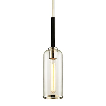 Troy Lighting Aeon 1 Light Pendant 4.75 In. Textured Black F6273-TBK/PN