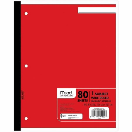 Mead Wireless Neatbook Notebook, 1-Subject, Wide Ruled, PK6 05222
