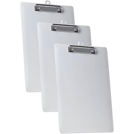 Acrimet 3 Pack Clipboard Letter Size A4 Low Profile Clip & Side Rulers, Durable Plastic - White, 3PK 134.6