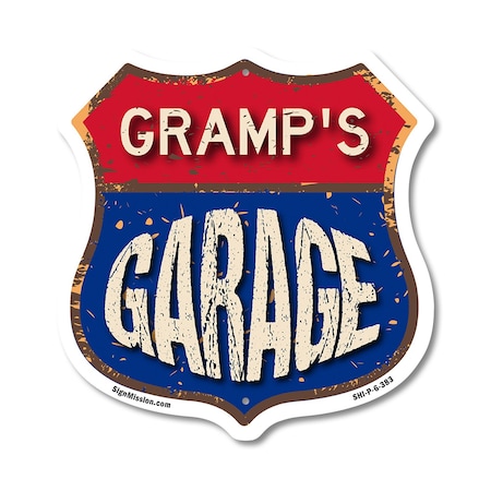Signmission Gramp's Garage, 6 Inch X 6 Inch, Plastic Sign SHI-P-6-383-GRAMP