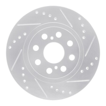 Dynamic Friction Co DFC Brake Rotor - Drilled and Slotted - Silver 631-76073R