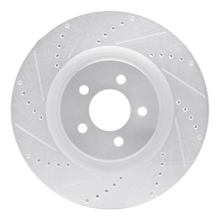 Dynamic Friction Co DFC Brake Rotor - Drilled and Slotted - Silver 631-54060L