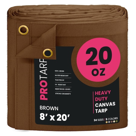 Protarp 8 ft. x 20 ft., 20 Oz, Brown, Polyester PT-402-8X20