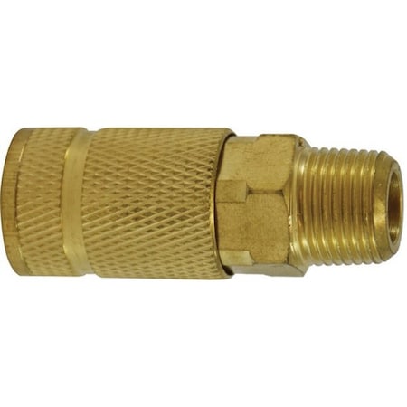 Midland Industries ARO 210 Interchange Male Coupler, 1/4-in Body, 1/4-in Male NPT, Brass 28593
