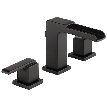Delta 3-hole 4-16" installation Hole Widespread Lavatory Faucet, Matte Black 3568LF-BLMPU