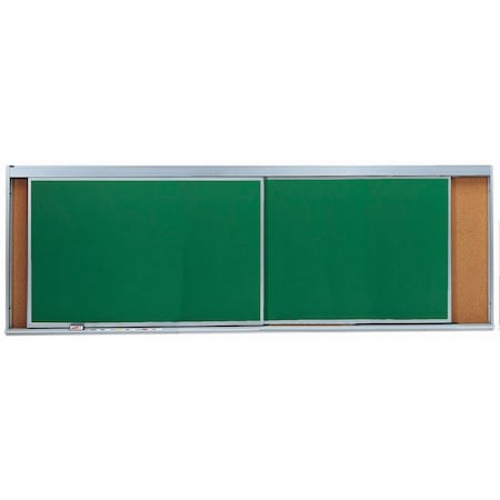 Aarco Horizontal Sliding Unit, w/ 3 Tracks, High Gloss White Porcelain Markerboard Panel, 48''Hx144''W HSU412-3