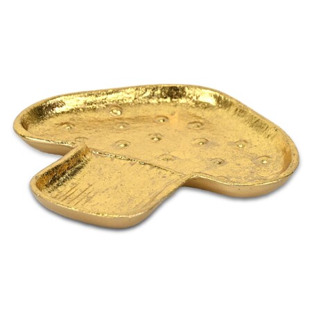 Homeroots 7in Gold Cast Iron Handmade Trinket Tray 713016
