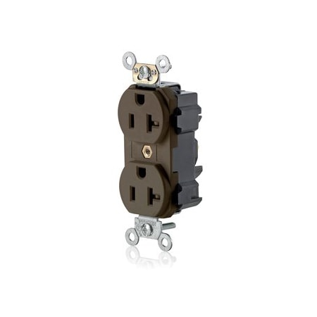 Leviton Lev-Lok Commercial Grade Duplex Receptacle, 20 Amp, 125 Volt M5362-S