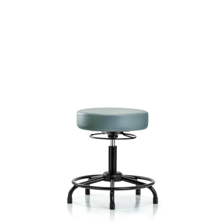 Blue Ridge Ergonomics Vinyl Stool, Desk, Round Tube Base, Glides, Storm BR-VDHSO-RT-RG-8822