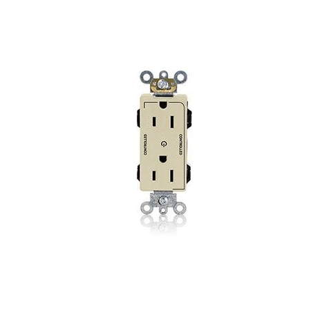 Leviton Straight Blade Receptacle, 5-15R, 15 A, 125V AC, Flush Mount, Self-Grounded M1626-2SI