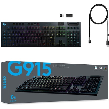 Logitech G915 LIGHTSPEED WIRELESS RGB MECHANICAL GAMING KEYBOARD - GL TACTILE 920-008902