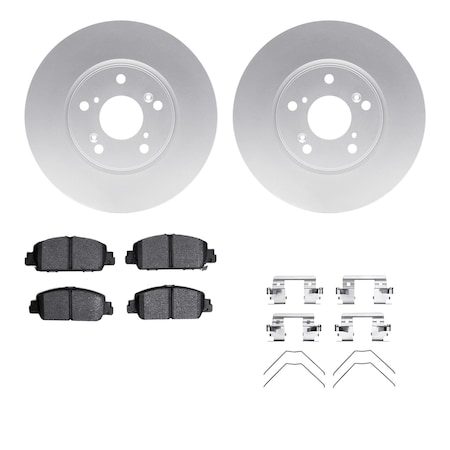 Dynamic Friction Co DFC GEOSPEC Coated Rotors with 5000 Brake Pads - Ceramic and Hardware 4512-59143
