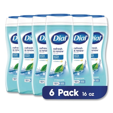 Dial Body Wash, Spring Water Scent, 16 oz, PK6 17000 02653