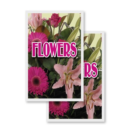 Signmission Flowers, Vinyl Decals Only 24 Inch x 36 Inch, Vinyl Decal, 2PK DSB-2436-2PACK-Flowers