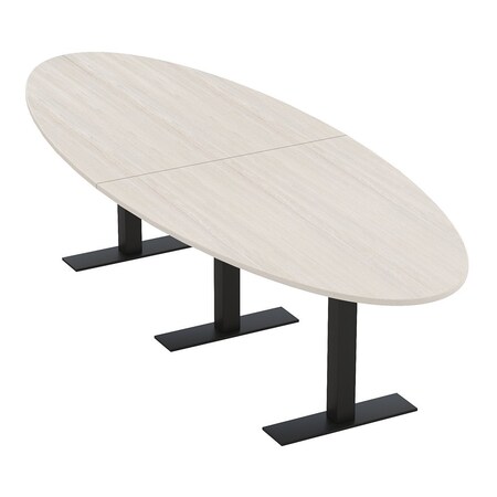 Skutchi Designs 8 Person Conference Table With Power Unit | 10' Oval Table | Harmony Series HAR-OVL-48X120-T.BK-K458-NA