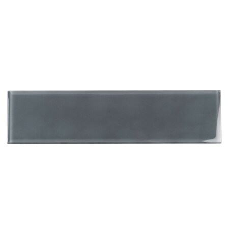 Apollo Tile 1Coin Gray 4 in x 16 in Glass Glossy Wall Subway 5.33 sqft/case, 12PK APLA88097 4x16A
