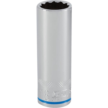 Channellock 1/2'' Drive 18 mm 12-Point Deep Metric Socket 302863