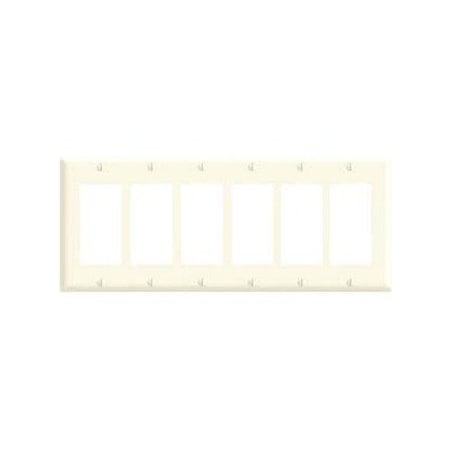 Leviton Decora Wallplate, Standard Size, Gang 6, Brown 80436