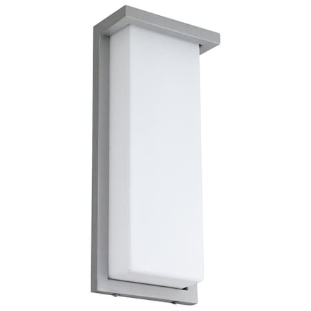 Sunlite Modern LED Silver Wall Sconce Light Outdoor Fixture 3000K-5000K, 20W 1100 Lumens, Opal Shade 81482-SU