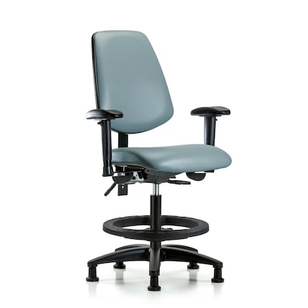 Blue Ridge Ergonomics Vinyl Chair, Vinyl, Adjustable Arms BR-VMBCH-MB-RG-T0-A1-BF-RG-8822