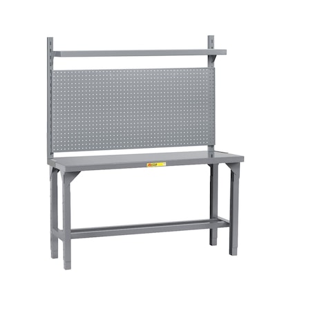 Little Giant Heavy-Duty Packaging Table with Pegboard Panel & Shelf WST1-3072-AH-WPB-SHLF