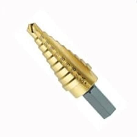 Irwin Unibit Step Drill Bit, 14 to 34 in Dia, 212 in OAL, 1Flute, 38 in Dia Shank, Hex Shank 15103ZR
