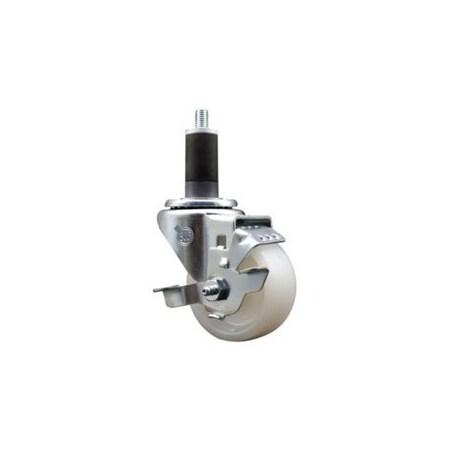 Service Caster 3'' Nylon Swivel 1-1/4'' Expanding Stem Caster with Brake SCC-EX20S314-NYS-TLB-114
