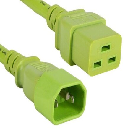 Sanoxy 4ft 14 AWG 15A 250V Power Cord IEC320 C14 to IEC320 C19, Green SNX-CBL-LDR-PW134-4204