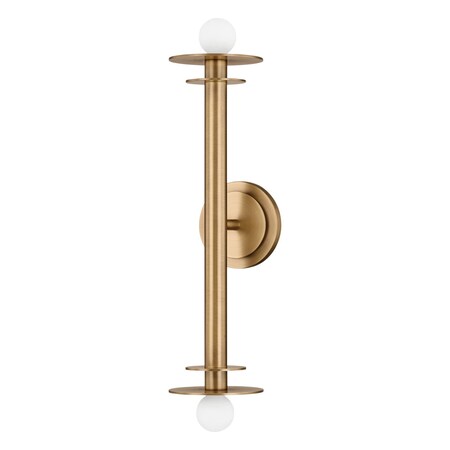 Troy Lighting Arley 2 Light Wall Sconce 5 In. Patina Brass B1221-PBR