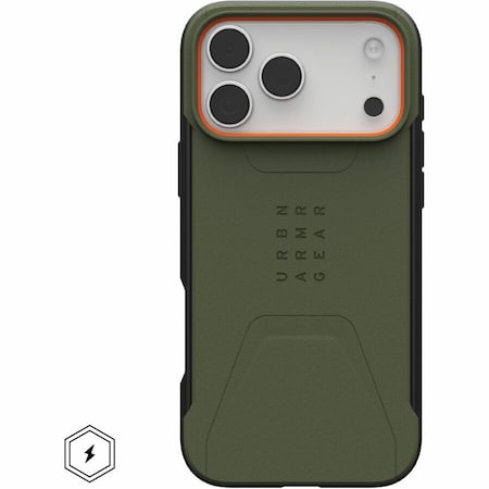 Urban Armor Gear Civilian Magsafe Case For Apple Iphone 17 Pro Max - Olive And Orange 114546117297