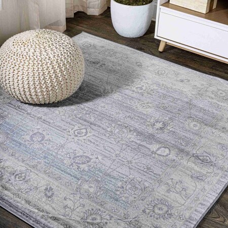 Jonathan Y Modern Persian Vintage Moroccan Traditional Light Gray 5 ft Square Area Rug MDP101B-5SQ