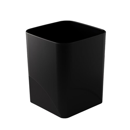 Hapco Elmar Wave Collection 8 Qt. Rectangular Wastebasket, Black, 6PK W100BLK