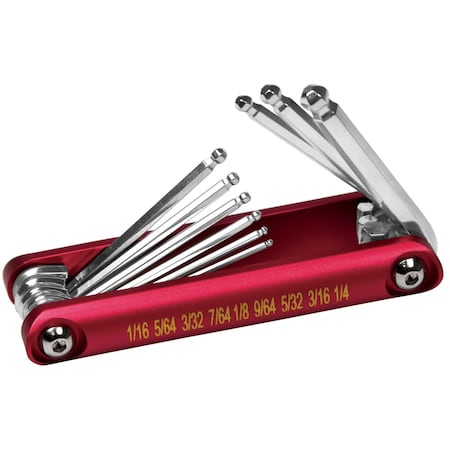 Performance Tool 9-Piece Aluminum Folding SAE Hex Key Set W9132