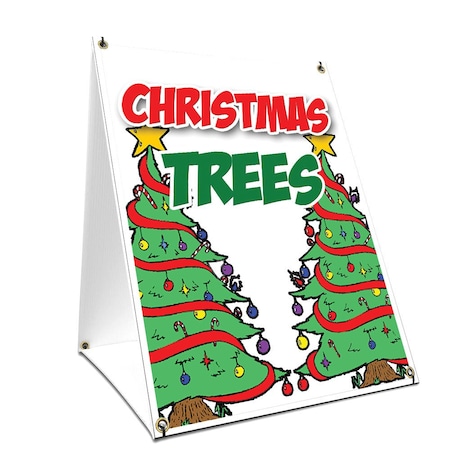 Signmission Christmas Trees, 24 Inch x 18 Inch A-frame Yard Sign, Plastic Sign SBC-1824-Christmas Trees