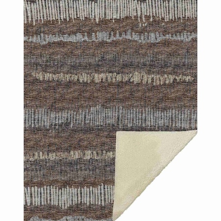 Homeroots 50" X 70" Brown And Beige Abstract Microfiber Plush Throw Blanket 699032