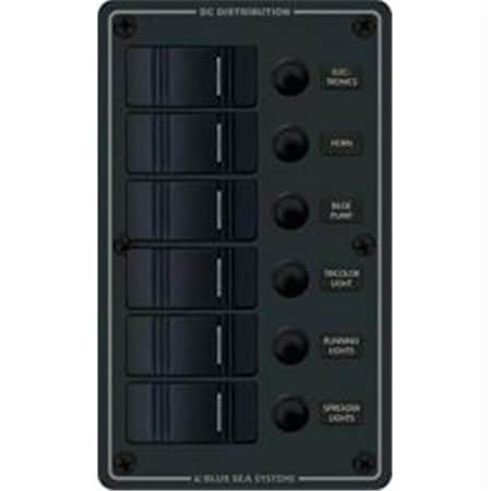 Livewire Blue Sea Panel Waterproof Cb 12Vdc 6 Pos LI2935906