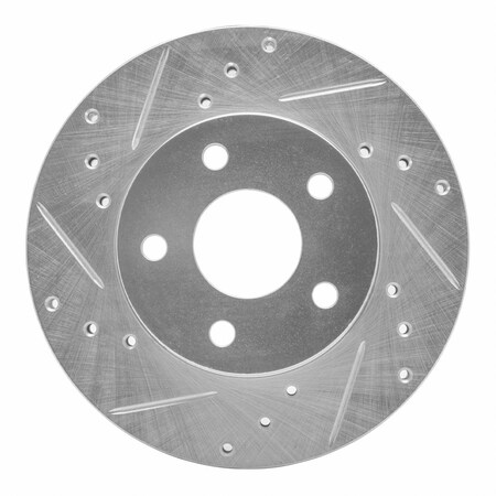Dynamic Friction Co DFC Brake Rotor - Drilled and Slotted - Silver 631-45002L