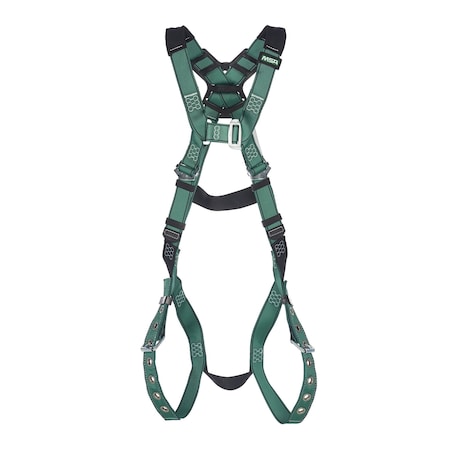 Msa Safety V-FORM Harness, M, 400 lb., Quick-Connect Chest/ Tongue Leg Straps, Back D-Ring 10196642
