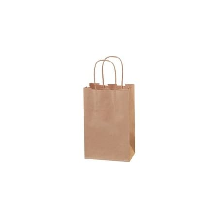 Bubblefast 100-5 1/4 x 3 1/4 x 8 1/4'' Kraft Shopping Bags, 100PK BFBGG538100PK