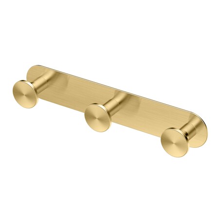Gatco Glamour All Modern Décor 11" Triple Robe Hook, Brushed Brass 1282B