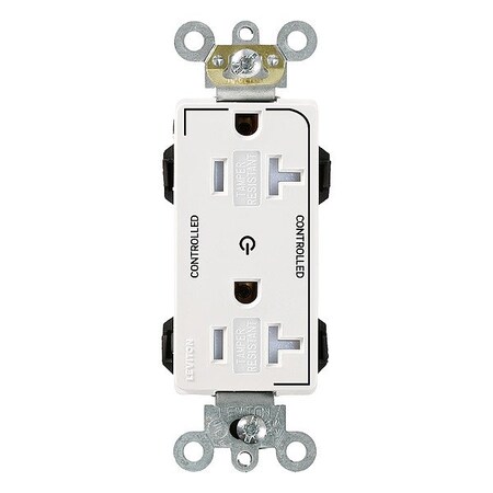 Leviton PlugsandReceptacles, 20A, 125VAC, Wht, Nylon MT163-2W