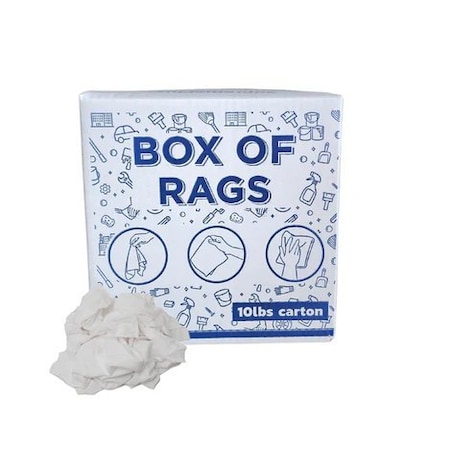 Supremeplus New White Heavyweight Cotton Rags, 10 lbs. Box SP-2442