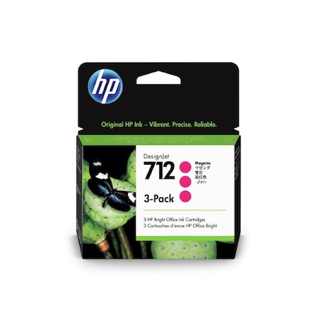 Hp 712 (3ED78A) DesignJet T210, T230, T250, T650 Series Magenta Original Ink Cartridge 3-Pack 3ED78A