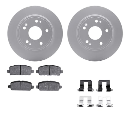 Dynamic Friction Co DFC GEOSPEC Coated Rotors with 5000 Brake Pads - Ceramic and Hardware 4512-59207