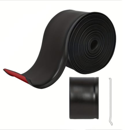 Wrightmaster 0.08 in. x 3.94 in. x 20 ft. Finished Self-Adhesive Vinyl Baseboard Flexible Moulding Trim ZR-17942BK01